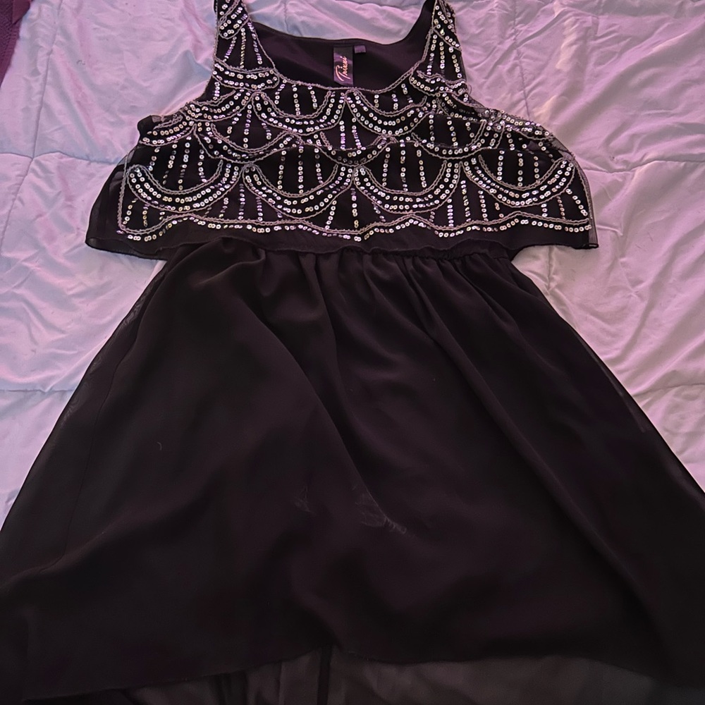 High low black dress